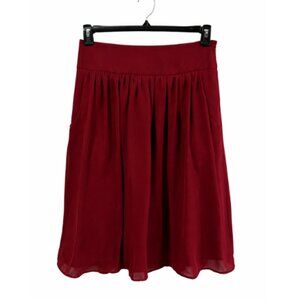 Ann Taylor Burgundy Flowy Skirt with Pockets | Size 4